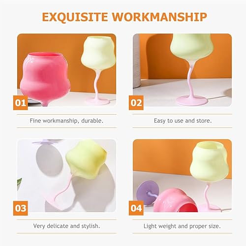 Miniatura 9 de Gadpiparty Juego de copas de vino con forma de flor, copas de copa de vino, copas de cristal con forma de flor, vasos de tallo para boda, primavera,