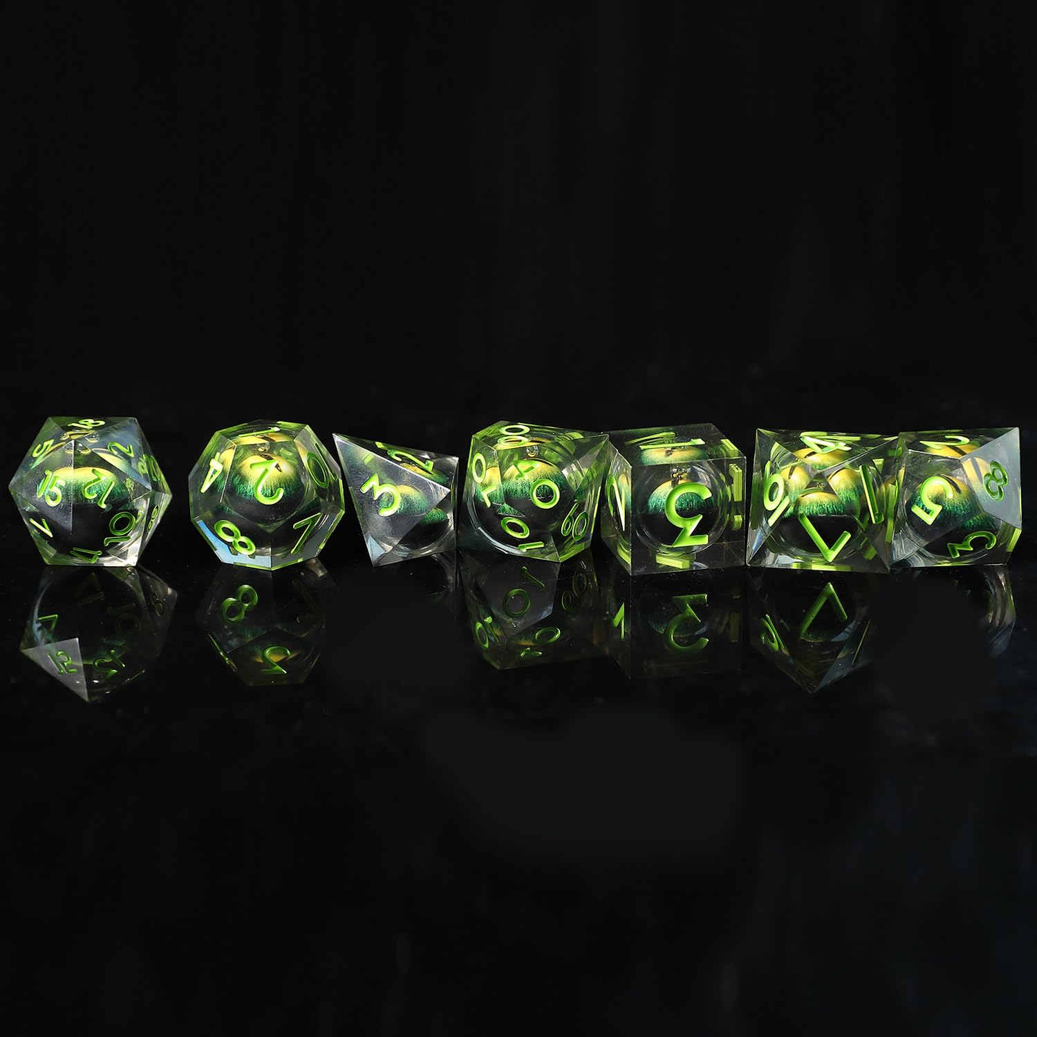 DND Juego de dados de resina poliédrica para mazmorras y dragones RPG MTG Ttrpg Pathfinder Juego de rol D20 D12 D10 D8 D6 D4 con caja de regalo