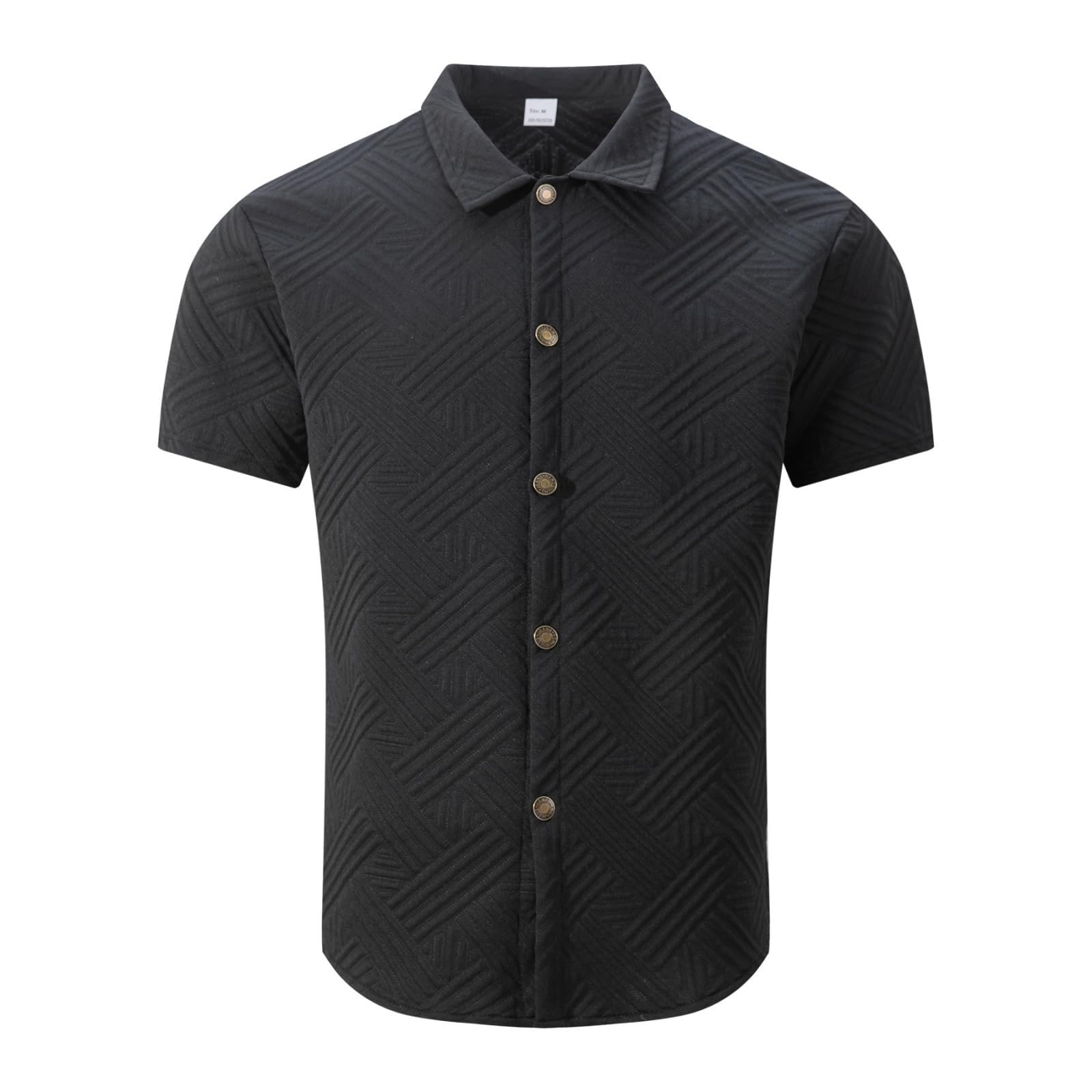 Generico Camicia Hawaiana da Uomo, per Il Tempo Libero, Tropicale, da Spiaggia, vestibilità Normale, per Feste Camicia Uomo Lino Cotone Bianca