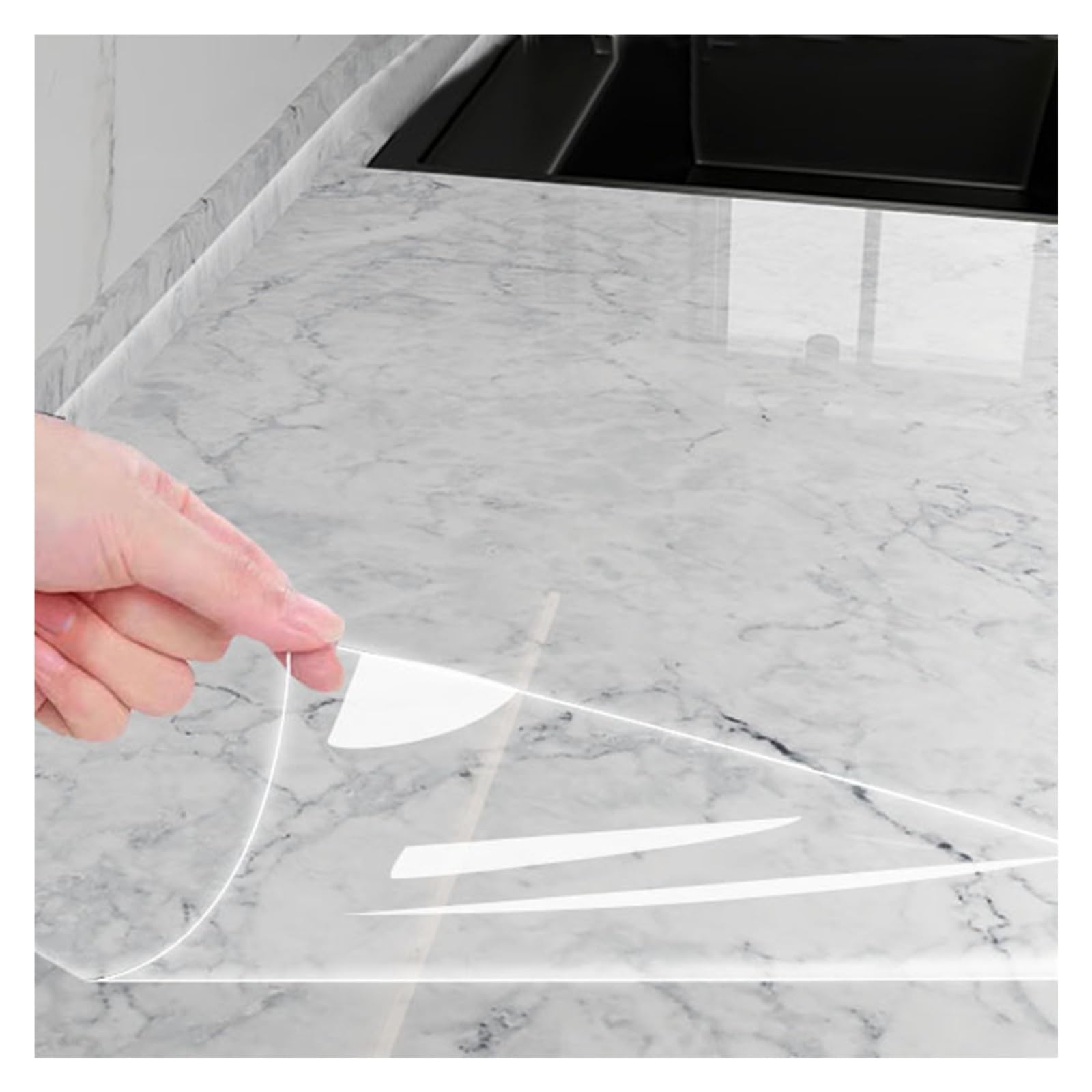 transparente vinilos para muebles Encimeras de cocina Película protectora transparente para mesa, papel autoadhesivo extraíble y película transparente antiaceite para el hogar para tocador(55x110in/14