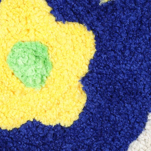 Image of Saral Home Microfiber Anti-Skid Bathmat -(Blue, 45X55 CM)