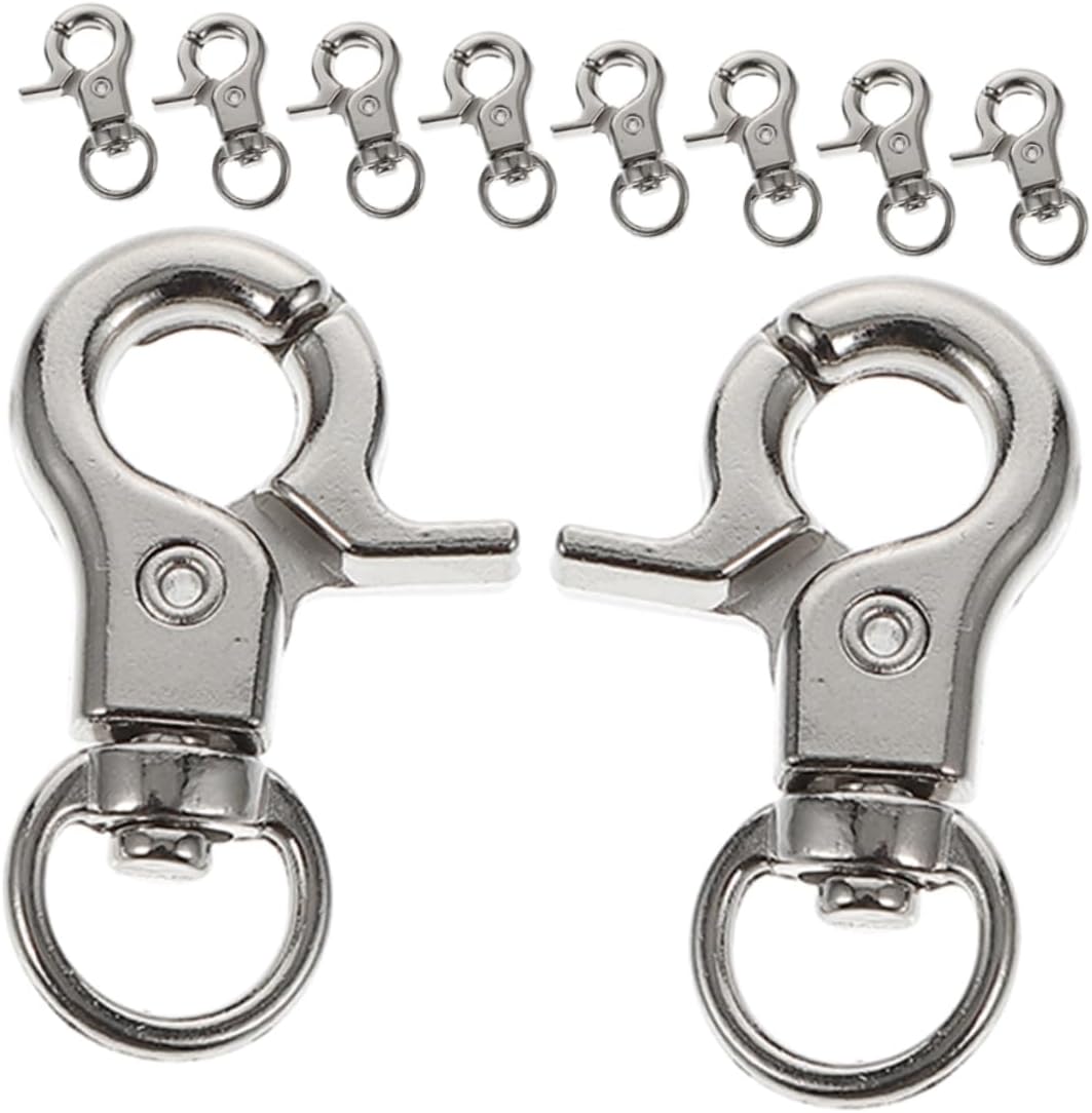 BEBEMOKO 10pcs Zinc Alloy Trigger Snap Hook Clasp Medium Swivel Clip for Bags Backpacks and DIY Accessories Durable Metal Connection Hooks