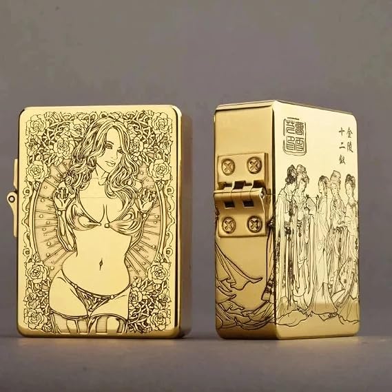 ZORRO 915S Brass Kerosene Lighter Vintage Heavy Armor Style, 3/5 Hinge Windproof Design, Limited Premium Collectible N