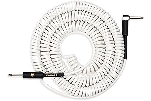 Coil Guitar Cable 32 Feet/10M Instrument Coiled Curly Cord for Guitar Bass