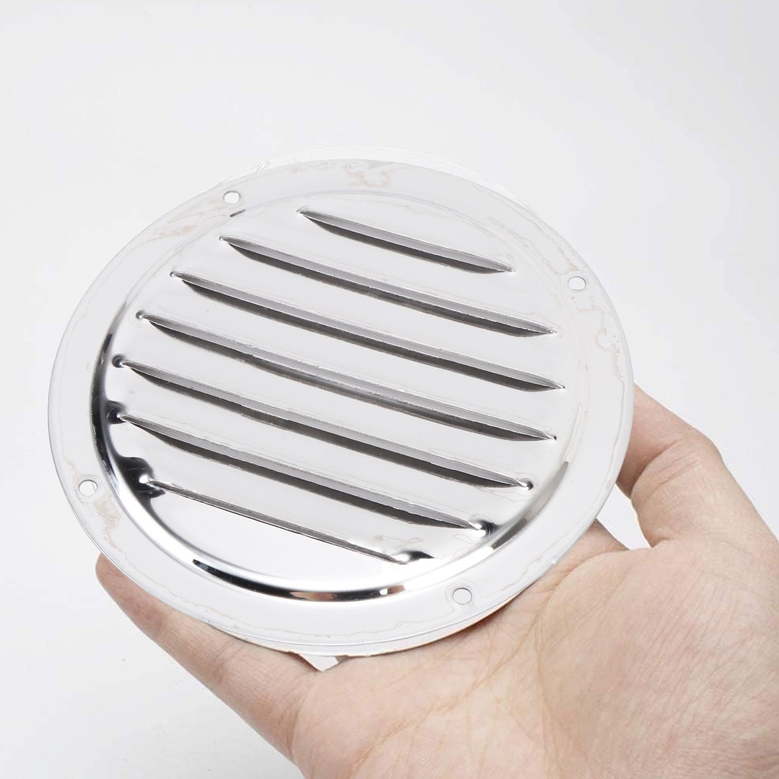 Lot de 2 Grilles d'aération Rondes pour Bateau, Couvercle de Ventilation Marine en Acier Inoxydable 316, Grille d'aération Marine avec Polissage Miroir de Haute Précision, Idéal pour Les