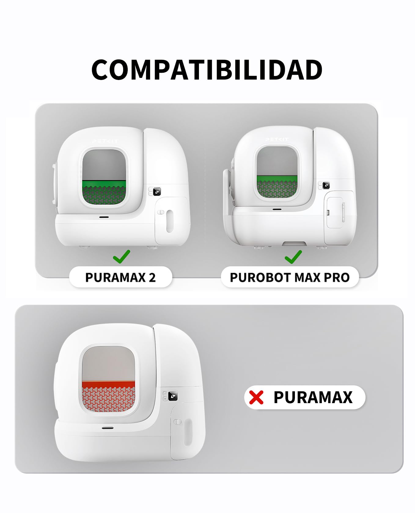 PETKIT Forro para Arenero Gatos Autolimpiable Pura MAX 2, Alfombrilla de Alto Rendimiento Mejorada, a Prueba de Fugas, Impermeable, Resistente a Los Arañazos, No Compatible con PURA MAX