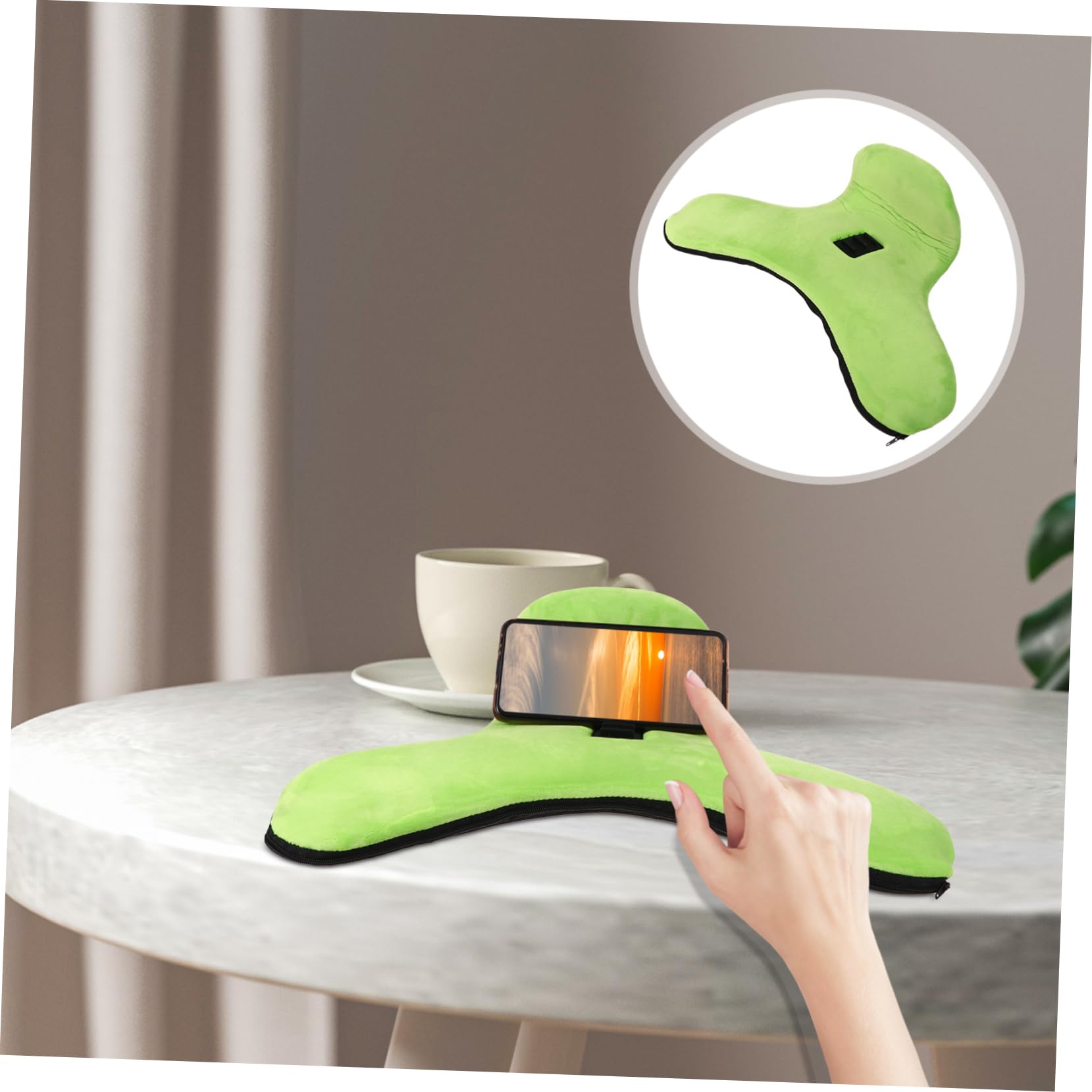 Supporto Tablet Cuscino Verde Regolabile a Tre Posizioni