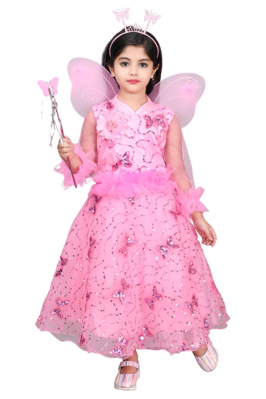 IKONIC FASHION Net Casual Starred Fairy Dress Costume with Wings, Hairband for Girls (Pink, 8-9 Years) (B0CKXY4641) Amazon Price History, Amazon Price Tracker