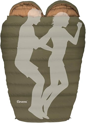 Miniatura 4 de Saco de dormir doble con saco de compresión para hombre, bolsa de momia 0F para clima frío