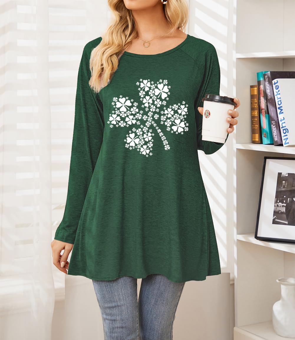 Womens Long Tunics or Tops to Wear with Leggings Short/Long Sleeve Blouses Shirts - Image 3