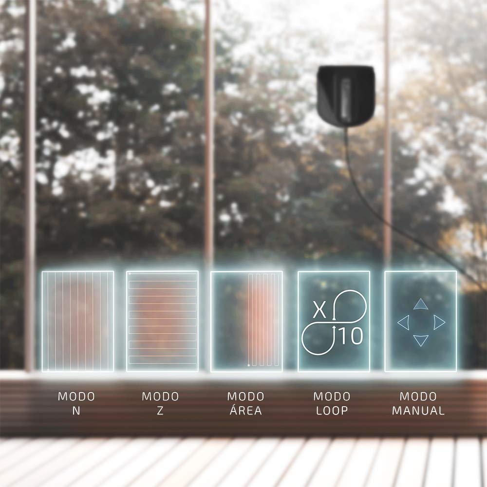 Cecotec Robot Nettoie-Vitres Conga WinDroid 980 Connected. Navigation intelligente, Détecte les bords des vitres, APP Control, Serpillère vibratoire, 5 modes, Système de sécurité