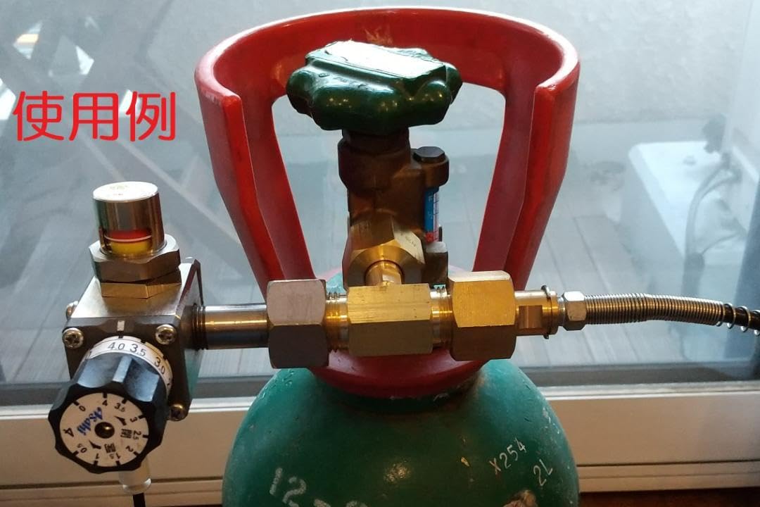 ミドボン接続ホース 250cm 分岐金具 セット 炭酸ガスボンベ  マニュアル付 Amazon.co.jp: ミドボン 分岐金具（炭酸ガスボンベ W21.8-14