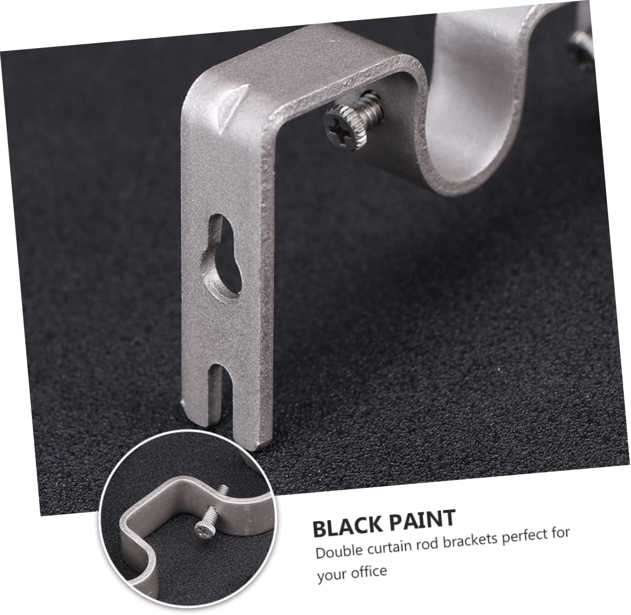 Holibanna 3pcs Double Curtain Rod Brackets for Drapery Hardware Easy Install Silver Pole Holders for Living Room Bedroom Office Decor