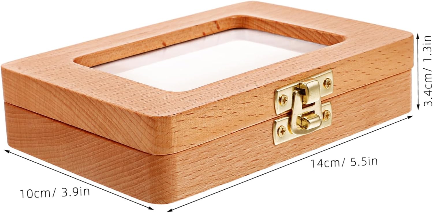 Stylish Baby Boy Keepsake Box Wooden First Tooth Holder Memory Organizer for Baby's Teeth and Hair