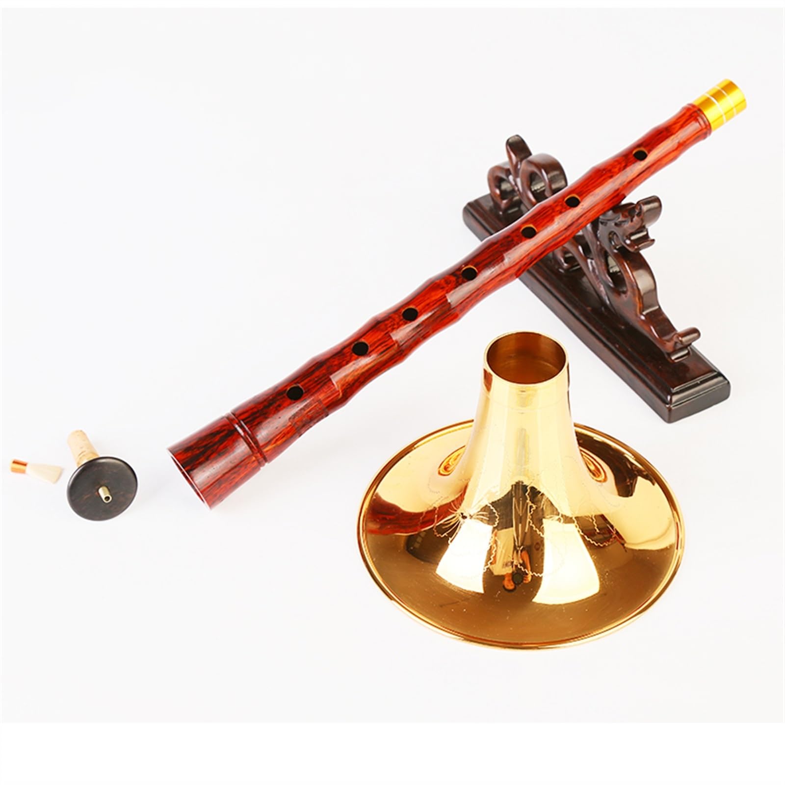 Suona En Vieux Acajou Haut De Gamme Pour Adulte Débutant, Corne De Suona Ethnique Traditionnelle Chinoise Avec Accessoires Suona Ensemble (Color : A flat)