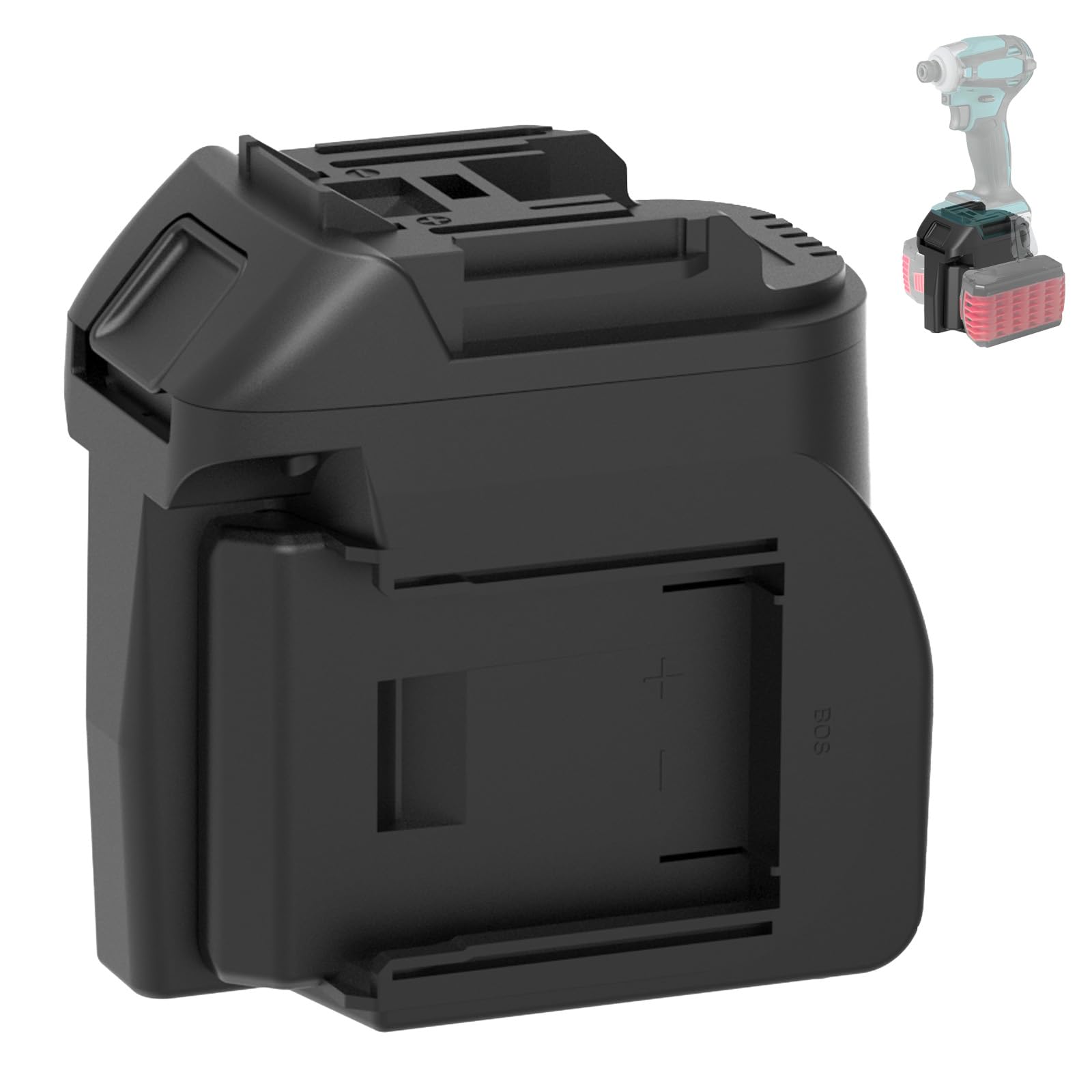 YNDZ 2-in-1 Battery Adapter for 2 x Bosch GBA 18 V Battery to Makita 18 V, Double Battery Converter for Double Run Time and Power, Compatible with BAT609 BAT618, Not for PBA