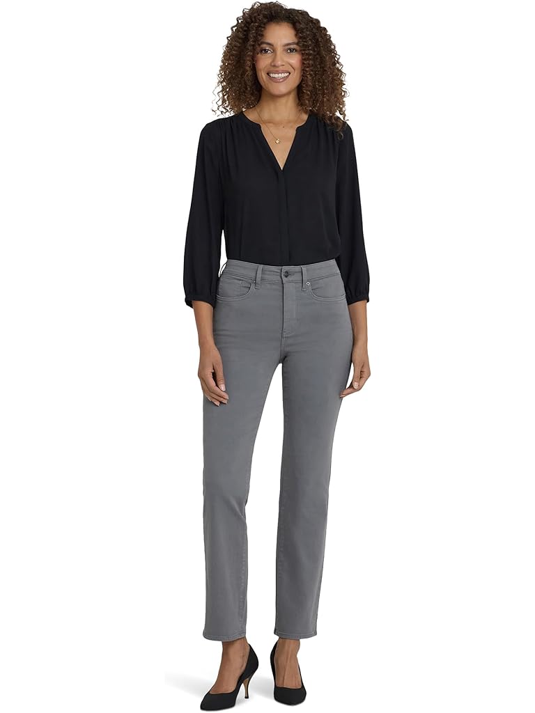 Gray NYDJ High-rise Marilyn Straight Jeans