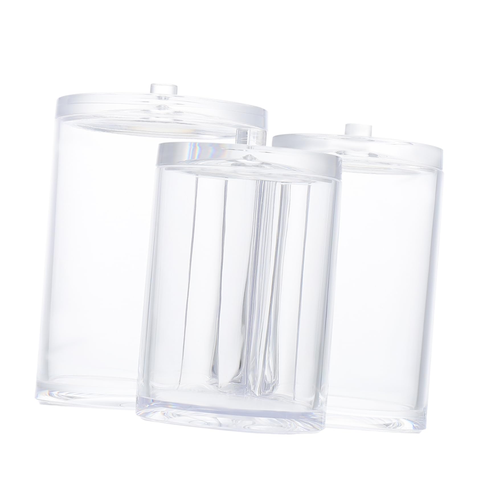 Organizador de hisopos de diseño elegante caja de almacenamiento transparente premium