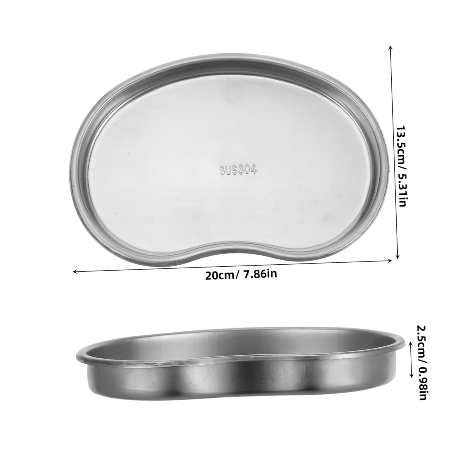 Unomor Laboratory Utility Organizer Tray Kidney Shaped Lab Storage Plate Heat Resistant for Instruments Medicines Tools Clinics and Labs