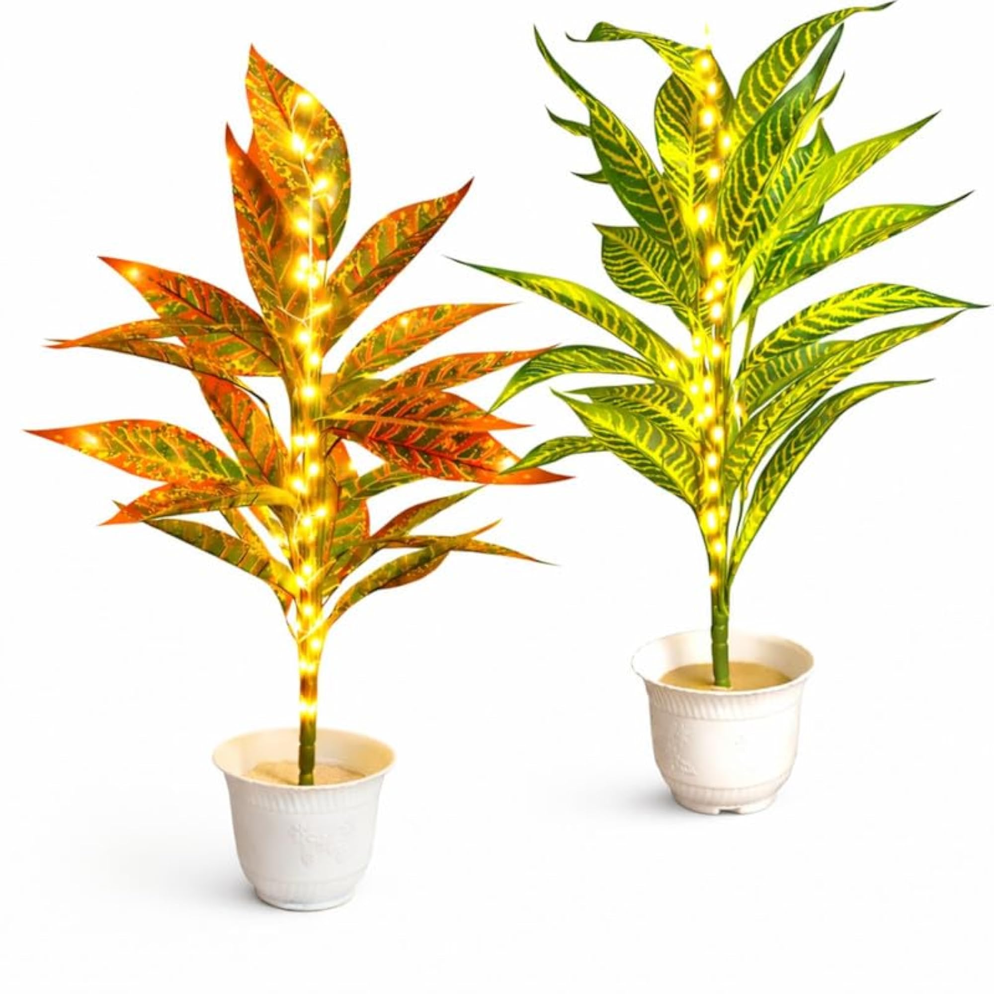 Artificial LED Light Plant with Pot for Home Decor