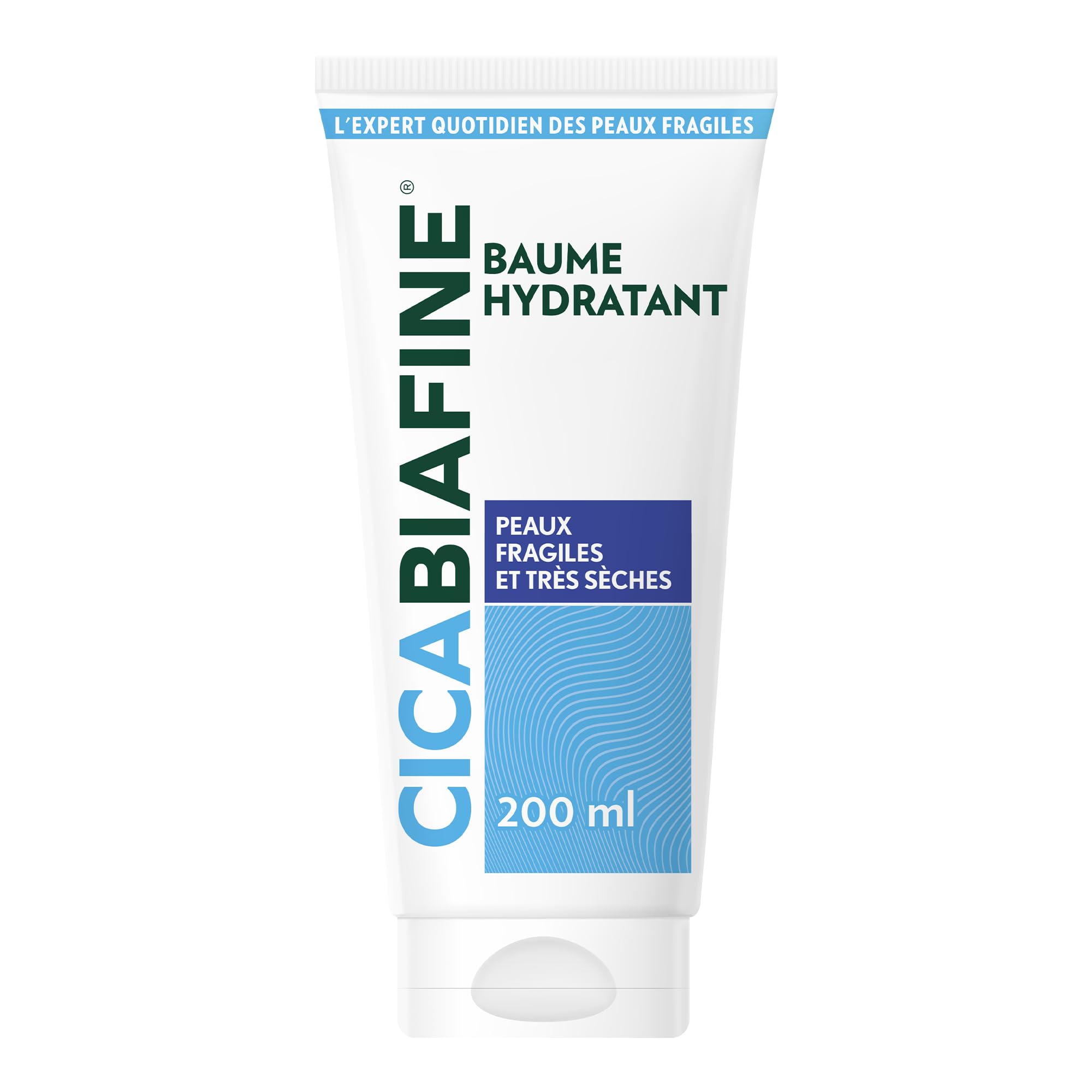 Cicabiafine – Baume Hydratant (tube de 200 ml) – Soin hydratant quotidien pour peaux fragiles et très sèches – Baume corps avec glycérine, panthénol et acide hyaluronique
