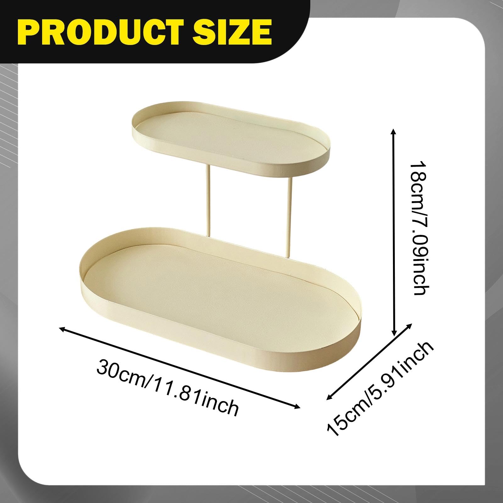 Organizer da Banco Scaffale Portaoggetti Mensola Portacosmetici Vassoio Porta Trucchi in Ferro Robusto Pad Pu Staccabile E Piedini in Silicone Adatto, Style F