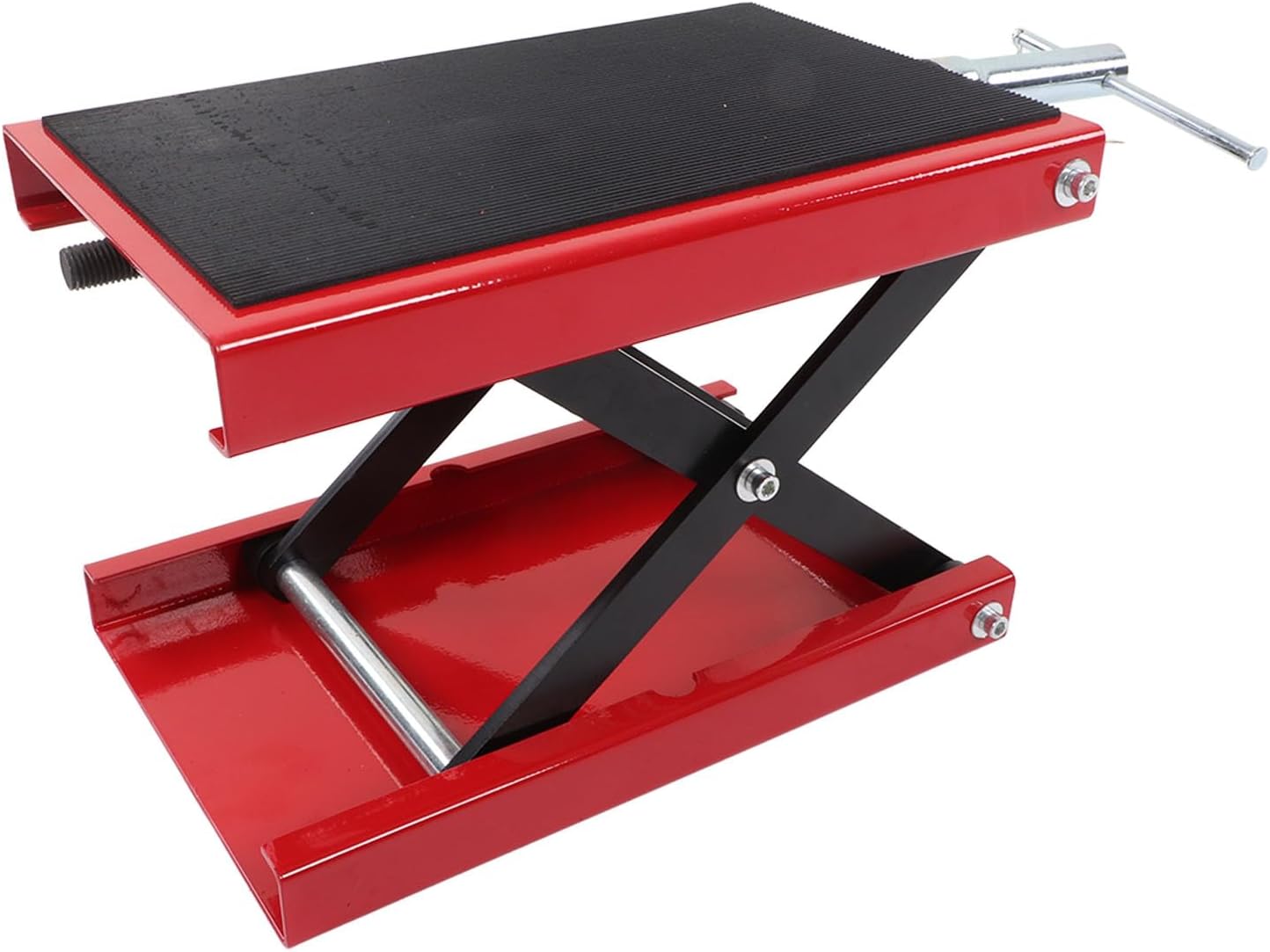 Adjustable Scissor Motorcycle Jack, Repair Lifting for Bike Tractor, Easily Maintains and Repairs Front and Rear Axles