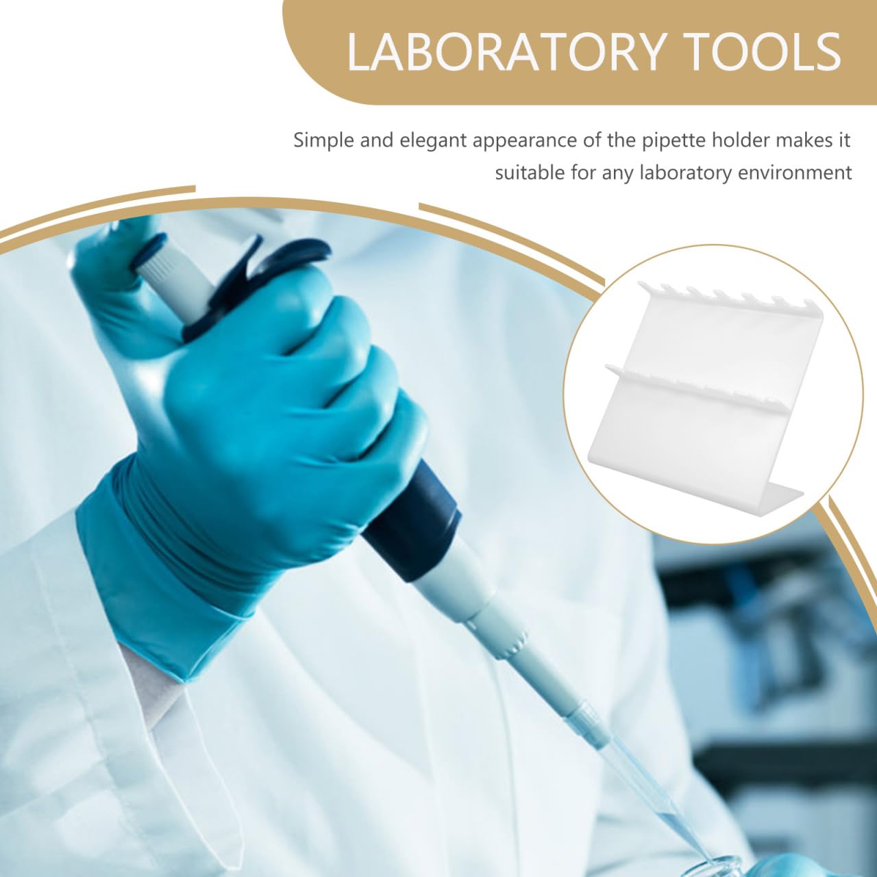 SOLUSTRE Soporte Para Pipetas De Laboratorio Plástico 6 Agujeros Estante Organizador 10.62x9.84x4.13in