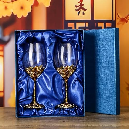 Simcat Flower Wine Glasses Hand Painted Long Stem Glass