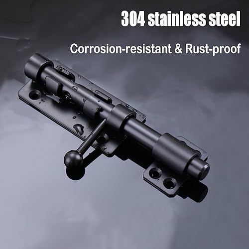 Miniatura 4 de Pestillo de perno de barril, 10 pulgadas de alta resistencia, cerradura deslizante de acero inoxidable 304 sólido para puerta interior, pestillo de