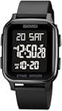 Classic Square Face Unisex Women's Men's Digital Multifunction Outdoor Casual Watch Countdown 50M Waterproof Led Light Wristwatch