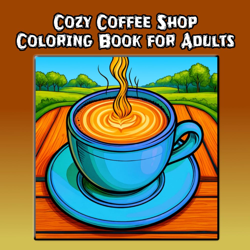 Cozy Coffee Shop Coloring Book for Adults: Coffee Break Coloring Book with Detailed Art About Coffee, Pastry, Cafes and More | 8.8 x 8.5 inches, 101 ... For Vacations, Birthdays and Stress Relief