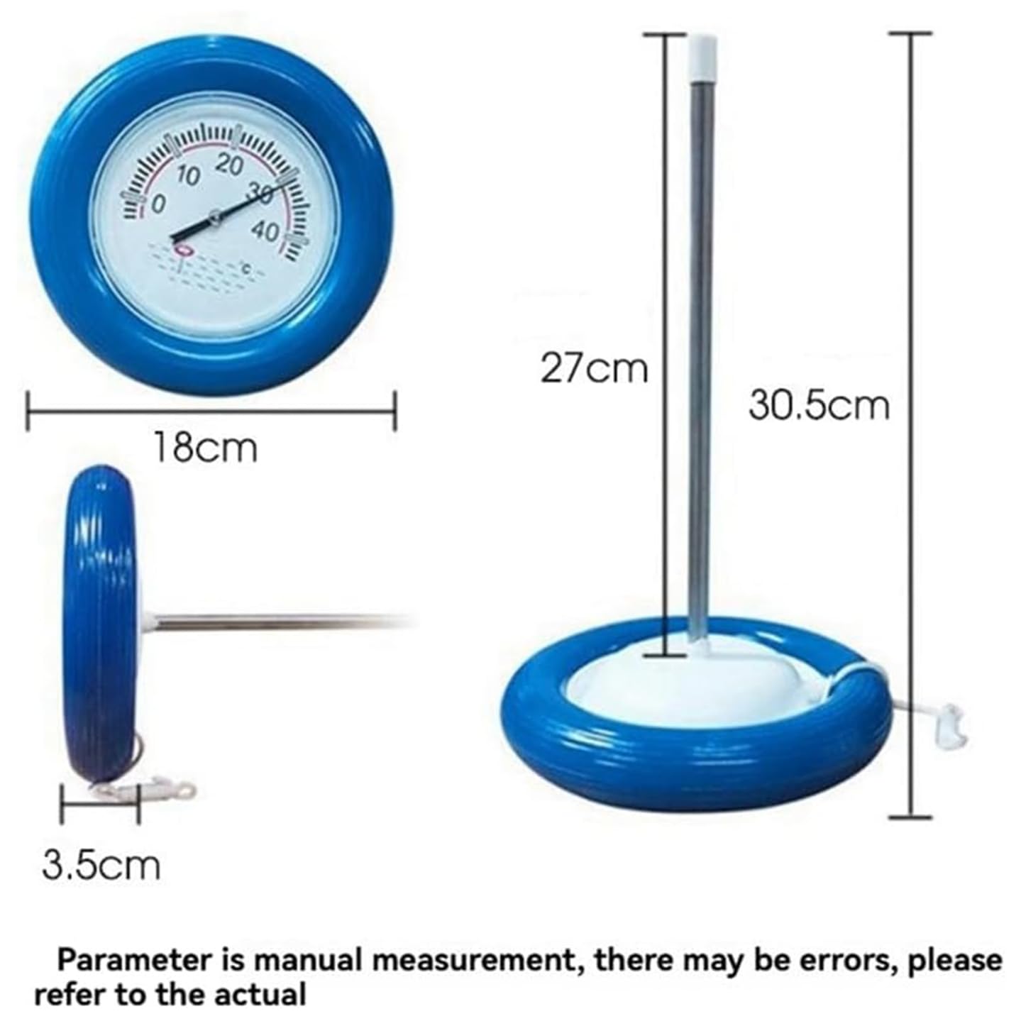 Thermomètre pour Aquarium, thermomètre pour Baignoire et Piscine, thermomètre à Plaque Flottante Circulaire