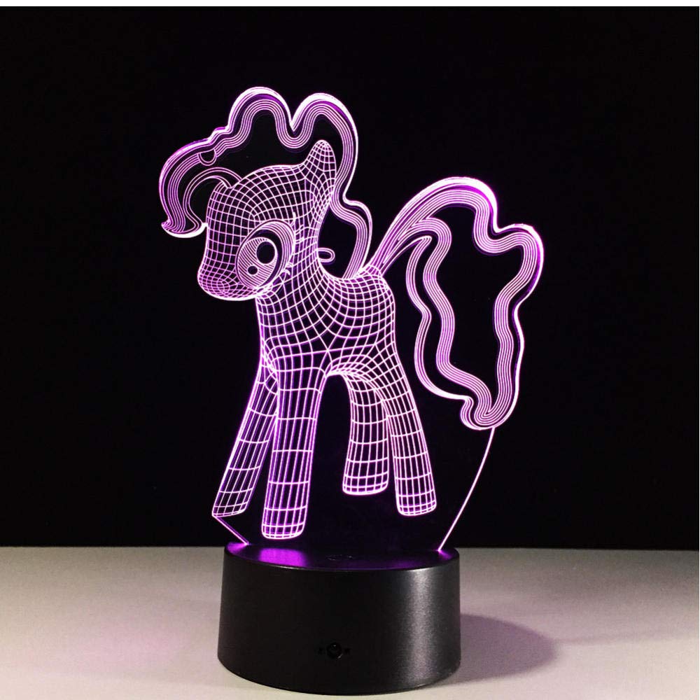 MRQXDP 3D My Little Pony Night Light Table LED Night Light Creative Colorful Gradient Atmosphere Child Baby Friend Touch Lamps Lighting Abajur
