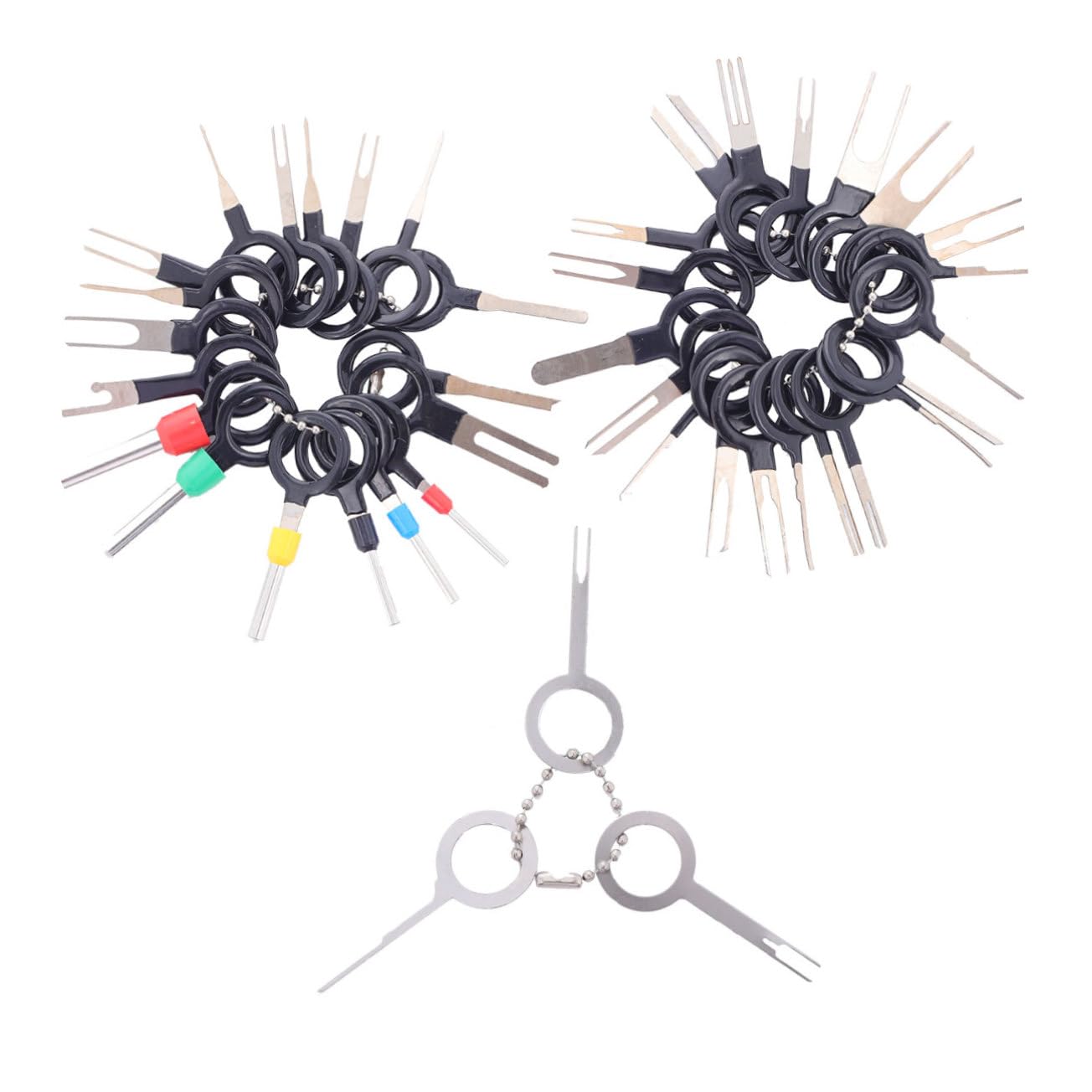 HOLIDYOYO 1 Connector Pin Removal Kit Durable Wire Harness Terminal Extractor Tool for Motorcycles Includes Sleeves Rod Handles Easy Wire Removal