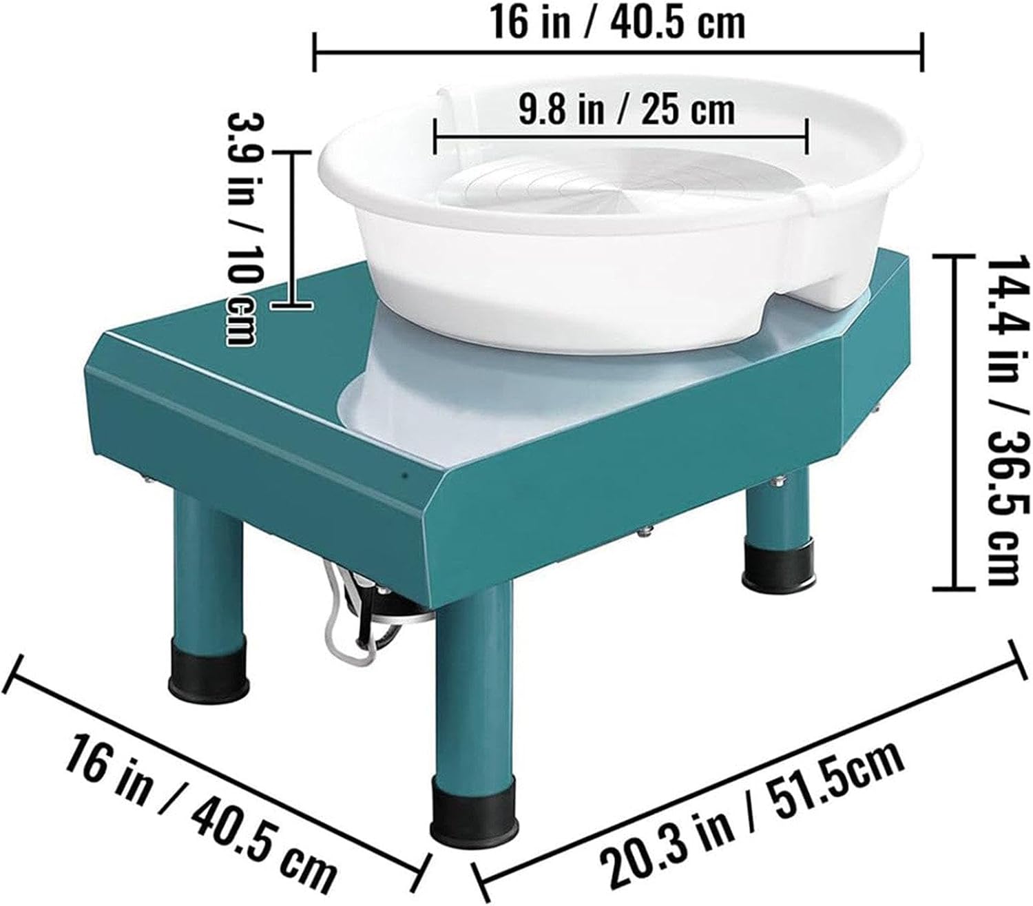 Electric Potter Wheel,DIY Clay Tool Kit,LCD Touch Screen,Detachable Water Basin,with Foot Pedal,for Home,School