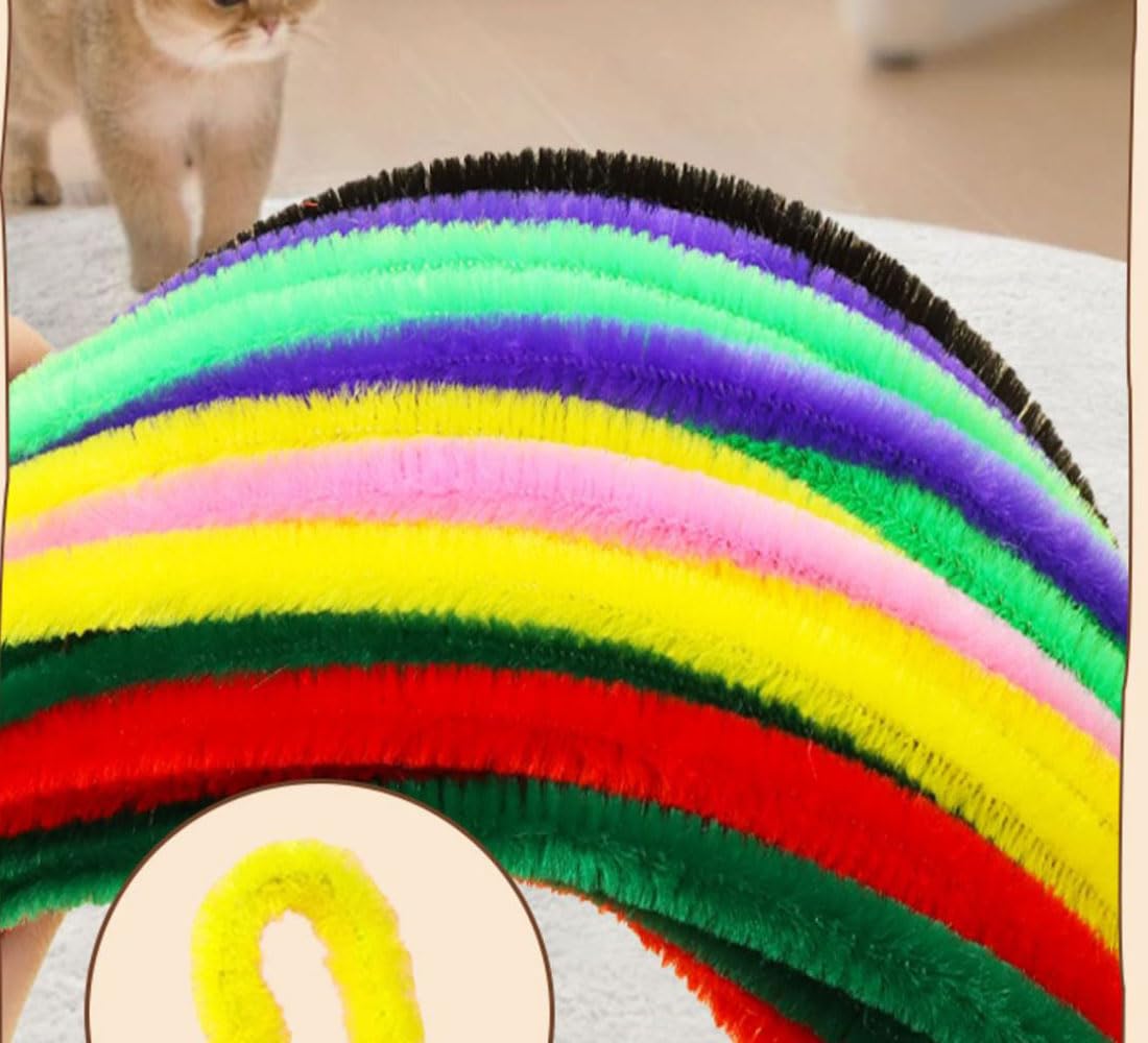 100 Pipe Cleaners, Pipe Cleaners Craft Supplies, for Pipe Cleaners DIY Art Craft Decoration, Display stem Pipe Cleaners, 20 Colors