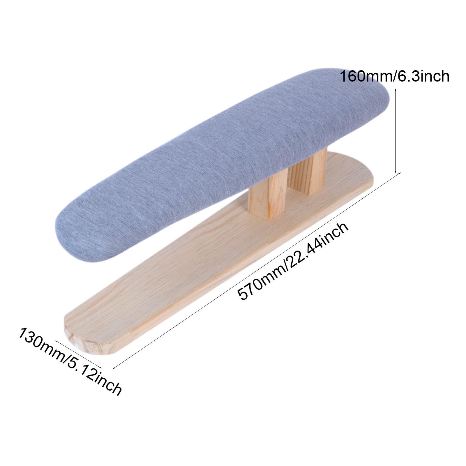 Generic Mini Asse Da Stiro con Base in Legno, Tappetino Da Stiro, Sgabello Da Stiro Compatto, Professionale per La Casa, Lavanderia, Ecc, Grigio, 57 Cm X 13 Cm X 16