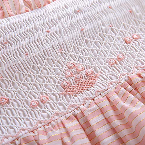 Pettigirl Light Pink Stripe Summer Sleeveless Smocked Dress for Girl3