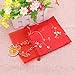 SumDirect 5Pcs 6X9 inches Brocade Organza Jewelry Pouch Bags,Drawstring Gift Bags (Red)
