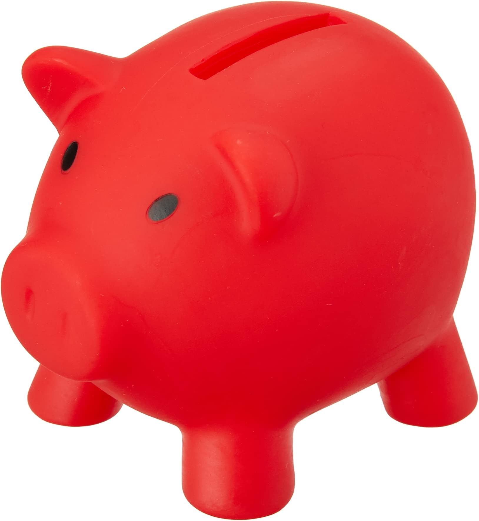 eBuyGBPiggy Bank/Money Box for Saving Coins and Cash Plastic Novelty Pig, Red