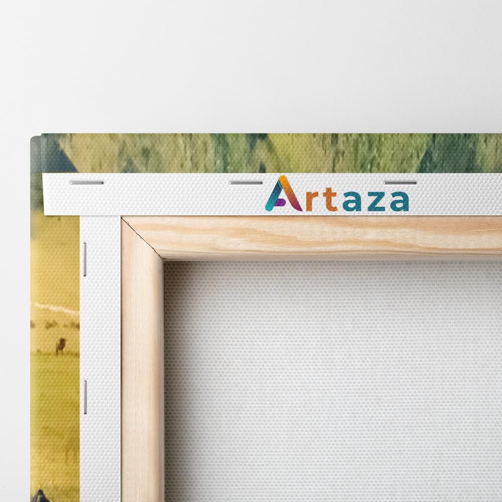 Artaza Leinwand Bilder Zebras Safari - 120x40 cm - Groß XXL - Wanddeko Tierbilder - Wandbilder Landschaftsbilder Berge - Deko Wohnzimmer