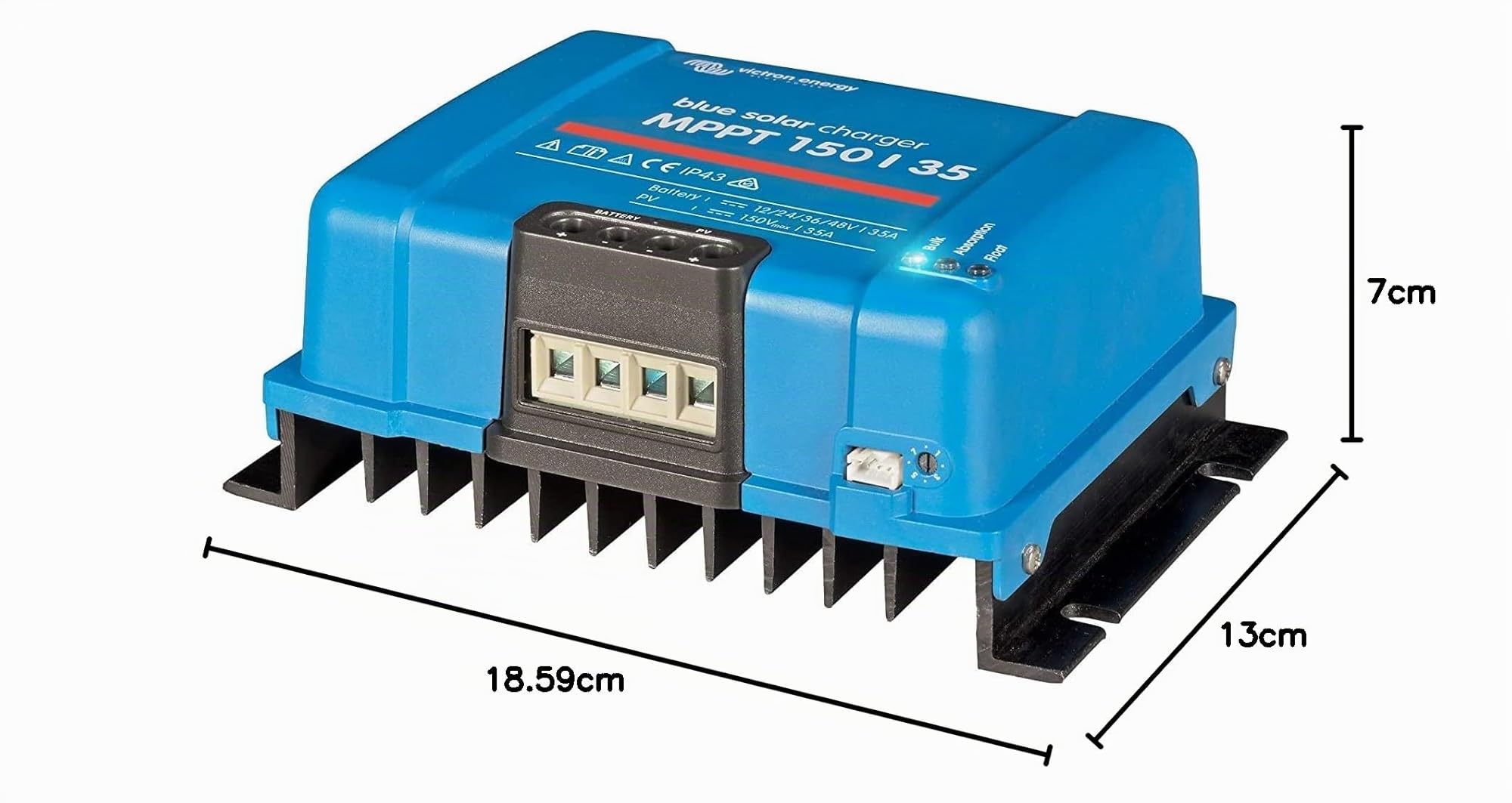 Victron Energy BlueSolar MPPT Laderegler - Solar Laderegler - 150V 35 Amp 12/24/36/48-Volt