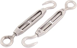 Aexit Wire Strainer Fall Protection Tensioner Hook Eye Turnbuckle Restraint Ropes & Lanyards M4 2pcs