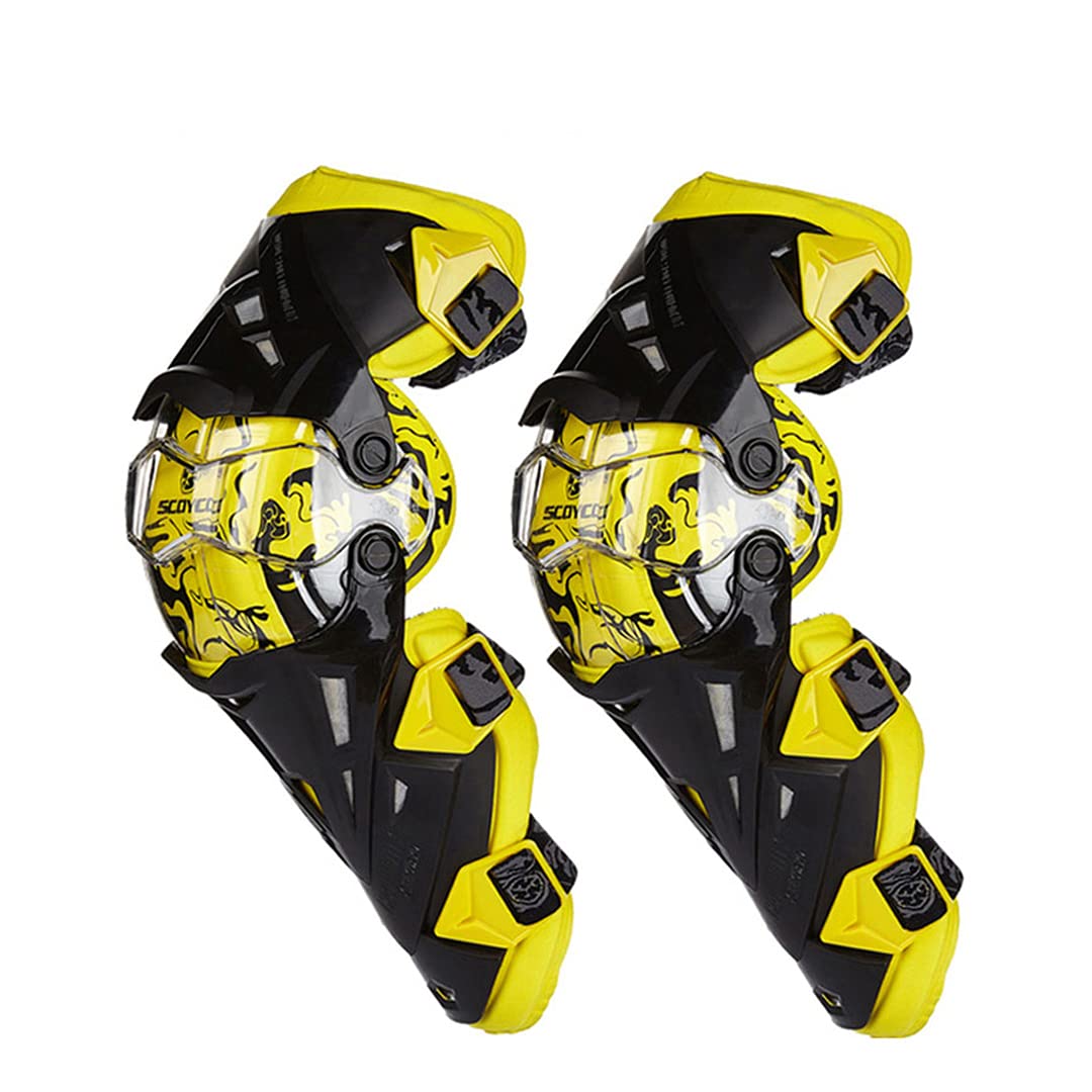 Rodilleras Racing Riding Moto Equipo protección Hombres Motocross Protector Rodilla Rodilleras Seguridad K12 Yellow Knee