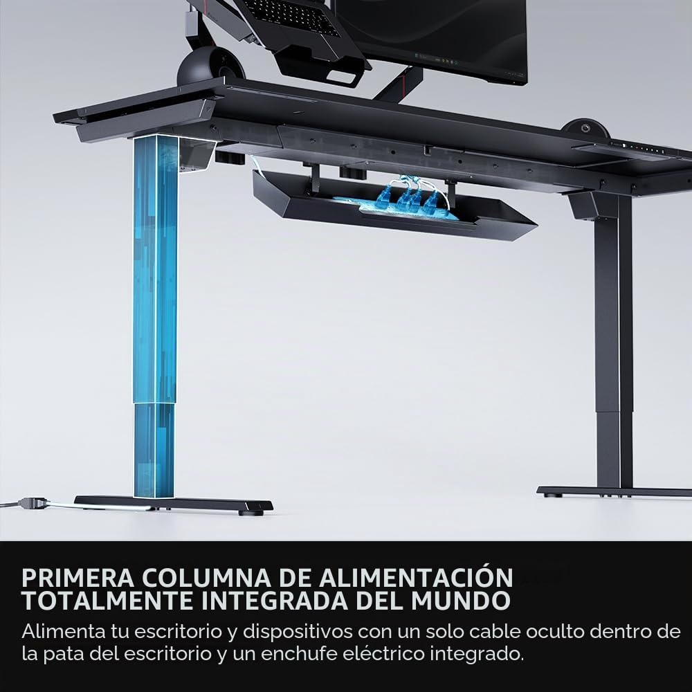 Secretlab Magnus EVO XL Escritorio Elevable Eléctrico, Extra Grande, Negro | Gestión de cables magnética, Columna de alimentación integrada, Bandeja de cables, Escritorio Gaming, Ergonómico