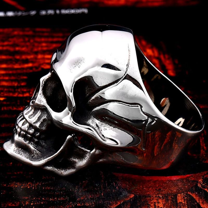 Image of Genuine Stainless Steel Ring Jewelry for Men Fashion Punk Biker Skull Rings