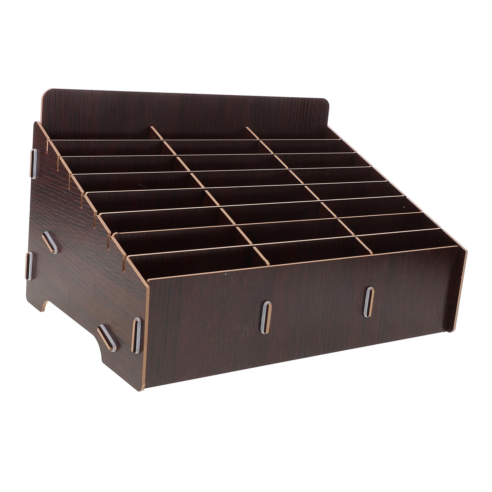 VICASKY Scatola Portaoggetti da Scrivania in Legno Scomparti Multipli, Organizer per Cellulare Multifunzionale per L'uso in Aula e Ufficio