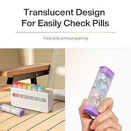 Weekly Pill Organizer 2 Times a Day - Am Pm Pill Box 7 Day, Large Twice Medicine Pill Case for Daily Medication, Vitamins, Fish Oils, Supplements Portable Week Pill Holder Container, Translucent White