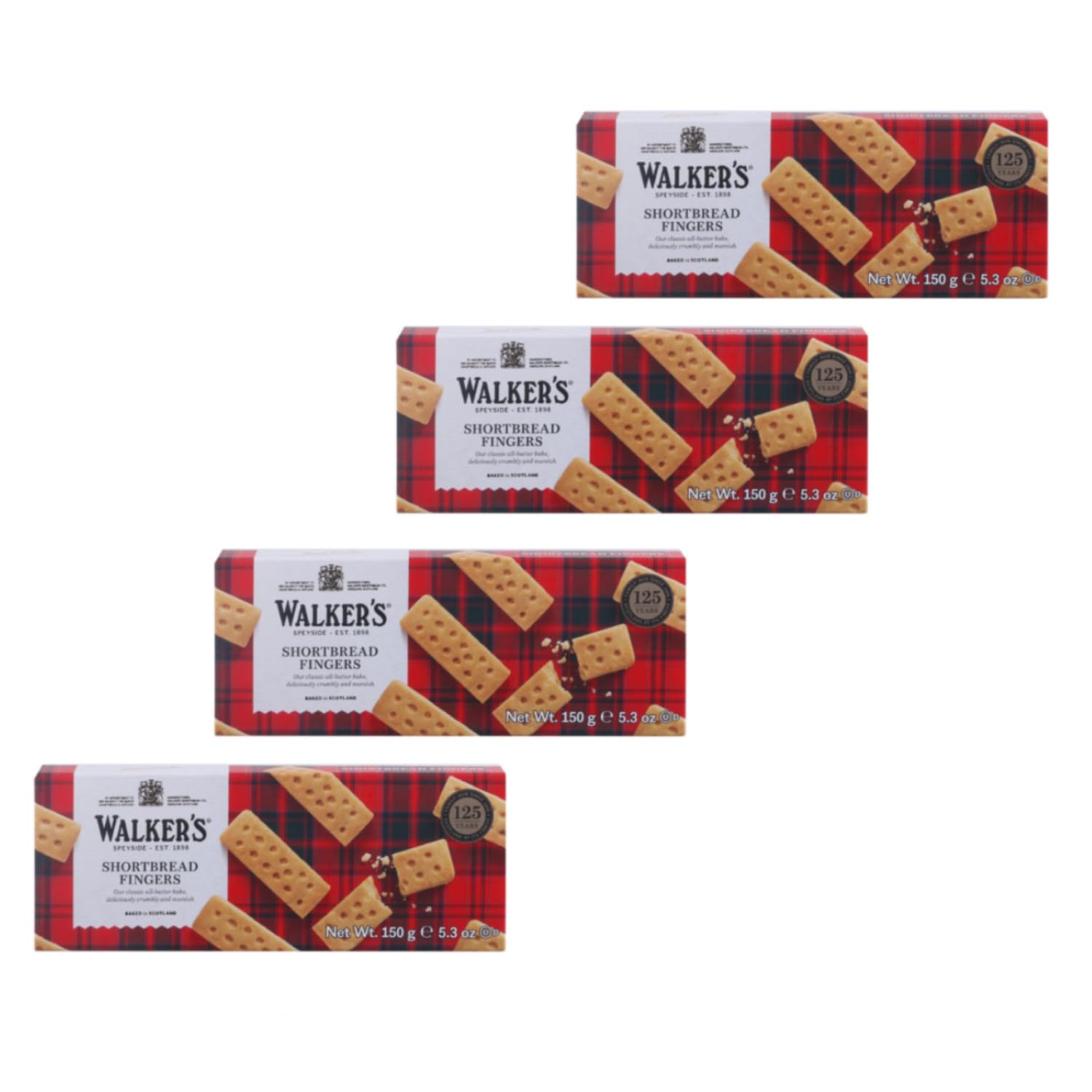 Walkers | Biscotti Inglesi Burro e Sale - 4 Blister | Frollini Burro Scozzese | Biscotti Tradizionali Inglesi